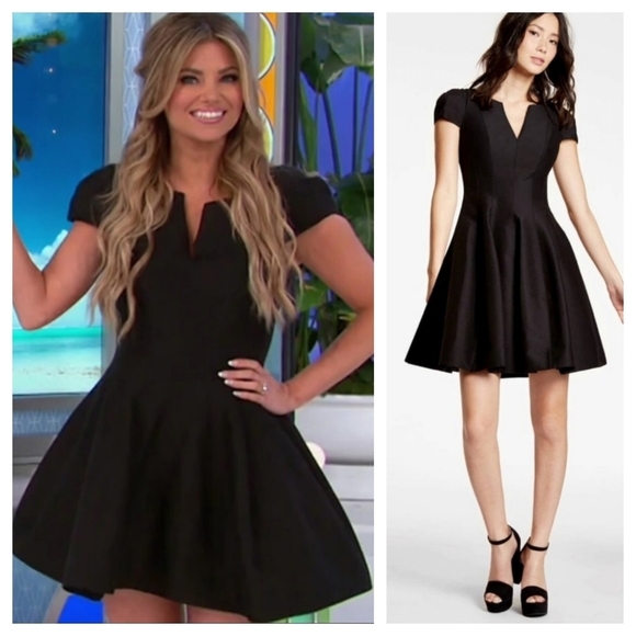 Halston Heritage Dresses & Skirts - Halston Heritage 0 Cap Sleeve Sateen Fit & Flare Party Dress